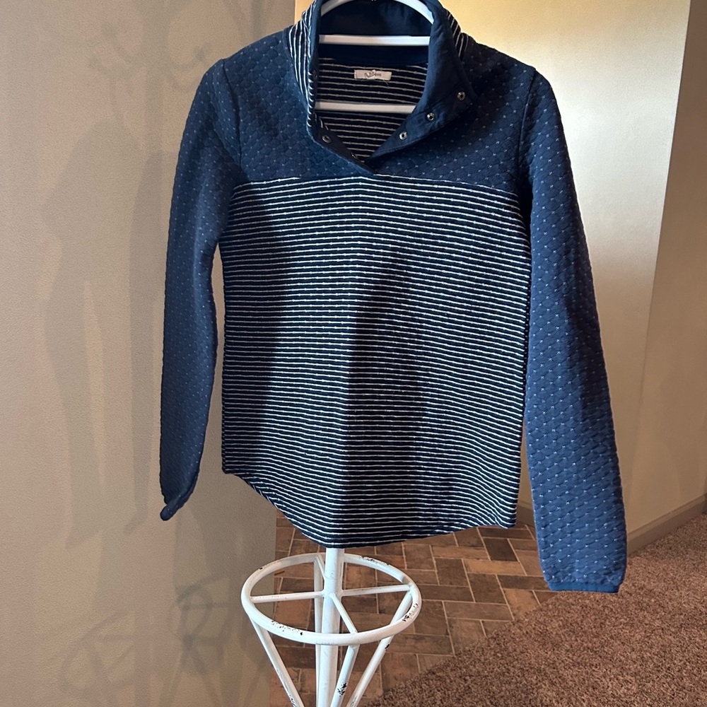 Navy and White Striped Pullover